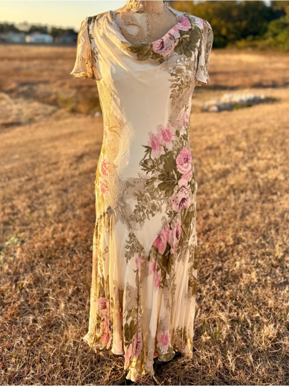 Eva Blue Y2K vintage floral dress